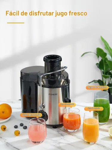 Vista 5 de Máquinas exprimidoras centrífugas de 600 W con boca ancha de 3 pulgadas para verduras enteras y frutas con ajuste de 3 velocidades, fácil