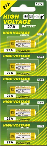 Vista 5 de 5 baterías alcalinas de 27 A 12 V compatibles con múltiples modelos como A27 y LR27A UM27A 27AE K27A 8LR732 Potencia estable