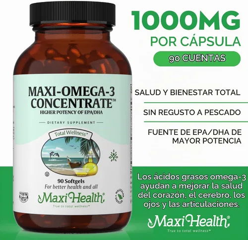 Vista 4 de Maxi Health® Suplementos Omega 3 de aceite de pescado, 2000 mg