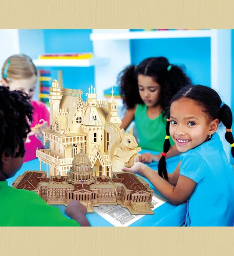 Vista 7 de Puzzled Rompecabezas 3D The US Capitol Building Wood Craft Kit de modelo de construcción educativo DIY juguete de madera ensamblar