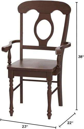 Vista 3 de Sunset Trading Andrews - Silla con brazos, juego de 2, color castaño envejecido