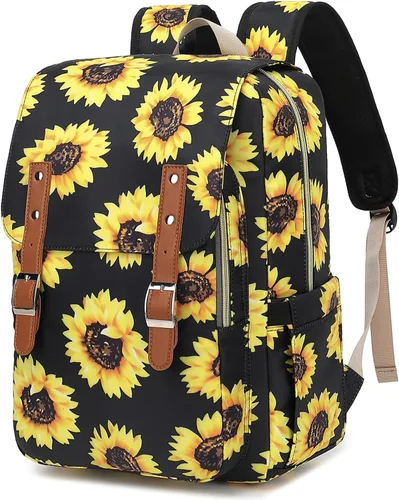 Vista 10 de Bee - Mochila para laptop para mujeres y niñas, mochila escolar universitaria de 15.6 pulgadas, mochila informal de viaje, tamaño grande