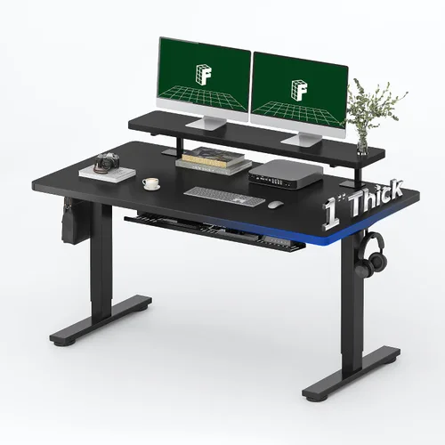Vista 16 de FLEXISPOT Escritorio Eléctrico de Pie de Una Pieza, 40 x 24 Pulgadas Escritorio Ajustable con Superficie Sin Costuras, Controlador de Memoria
