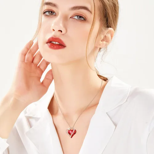 Vista 3 de Sumonyo Love Heart Pendant Necklaces for Women Crystals Jewelry Gifts for Women Her Girlfriend Mother's Wife Christmas Birthday Anniversary