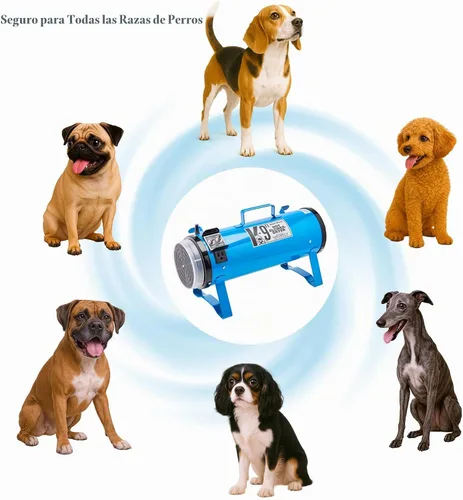 Vista 6 de Electric Cleaner Company ECC K-9 II - Secador de perros de velocidad variable, soplador profesional con flujo de aire ajustable, azul metálico