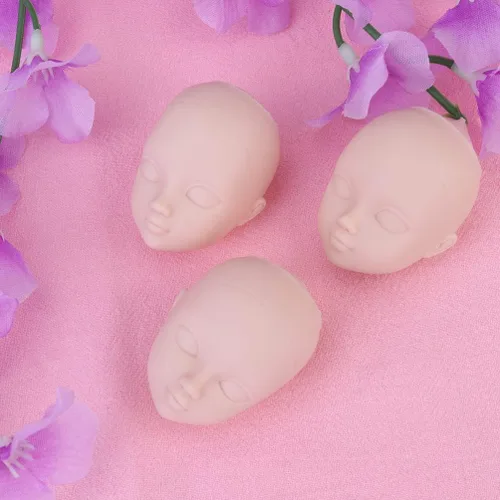 Vista 9 de Sewroro 20 mini cabezas de plástico para hacer muñecas, práctica de maquillaje, maniquí de bebé, cabezas de muñeca para llaveros y regalos hechos a