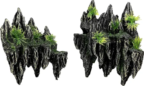 Vista 4 de Cascada de arena submarina acuario vista montaña vista decoración gran ornamento paisaje (grande)