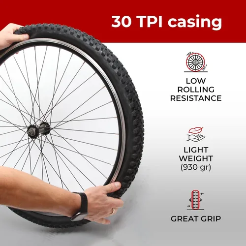 Vista 6 de Fincci Neumático plegable de bicicleta de montaña de 27,5 x 2,35 60-584 30 TPI para bicicleta híbrida Enduro MTB