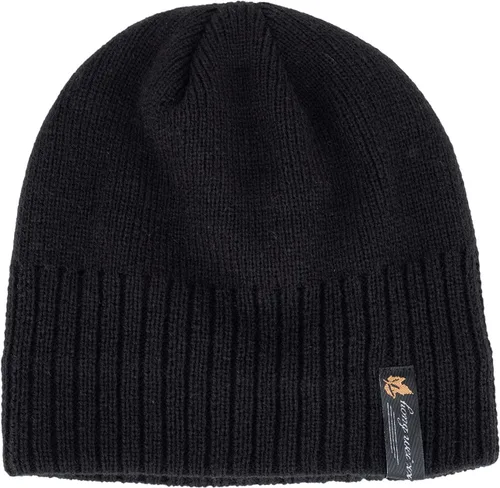 Vista 2 de BCDlily Gorro térmico para hombres y mujeres, gorro de invierno con forro polar, gorro casual de punto con calavera