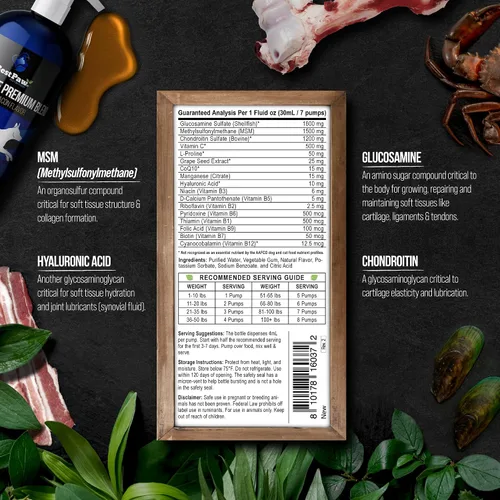 Vista 5 de Medicina natural anti-envejecimiento para artritis articular y displasia de cadera, alivio del dolor para perros y gatos de la marca Glucosamina