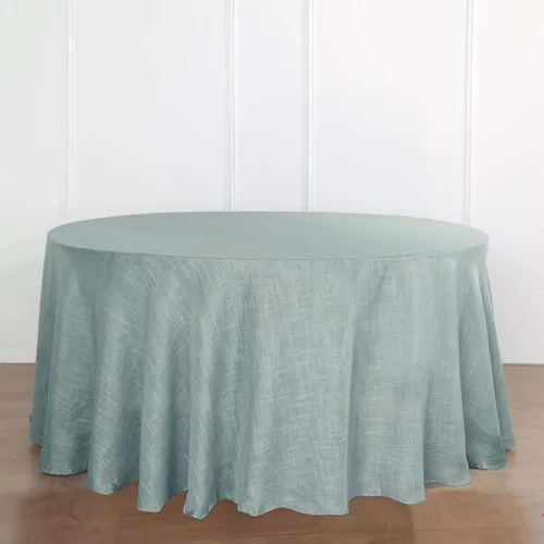 Vista 42 de Efavormart Mantel Redondo de Arpillera Sintética de Yute Natural de 90 Pulgadas - Cubierta de Mesa Rústica Boho Chic Estilo Granja para Navidad