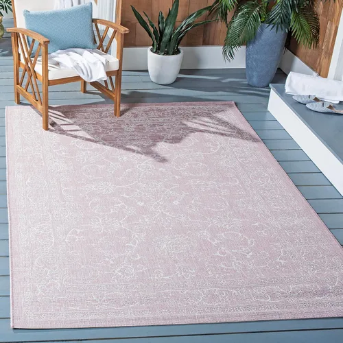 Vista 88 de SAFAVIEH Alfombra lavable al aire libre, colección Courtyard - 2'3" x 5', azul aguamarina y gris, no desprende pelusa y fácil limpieza, ideal