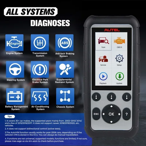 Vista 2 de Autel MaxiDiag MD806 PRO Escáner OBD2: Herramienta de escaneo de diagnóstico de sistemas completos con datos en vivo, reajuste de aceite, BMS, SAS