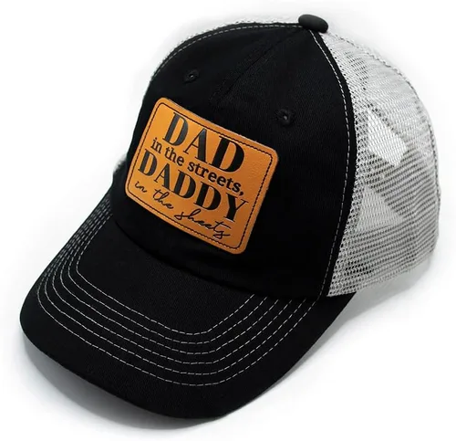 Vista 2 de Dad in The Street Daddy in The Sheets Sombrero Funny Dad Leather Patch Sombreros Los Mejores Regalos para Hombres Gorra de béisbol al aire libre