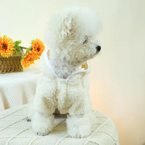 Vista 3 de Suéter de Navidad para perro con capucha para perro, chaquetas para gatos, ropa para perro, ropa para perro, cálido, suave, acogedor, abrigo