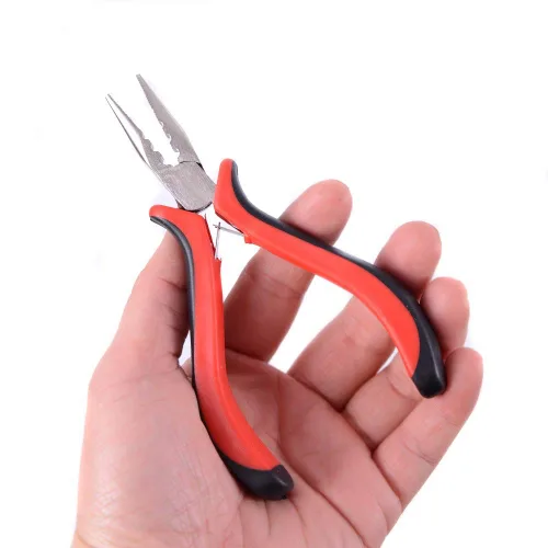 Vista 2 de Alicates de pelo de tres agujeros + aguja de gancho micro tirador + aguja enhebradora de bucle para extensiones de cabello
