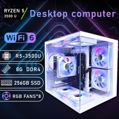 Vista 9 de suevery Computadoras de escritorio preconstruidas AMD Ryzen5 4Cores hasta