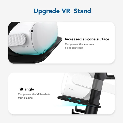 Vista 4 de KIWI design Accesorios de soporte VR y protector de lente compatible con accesorios Quest 2