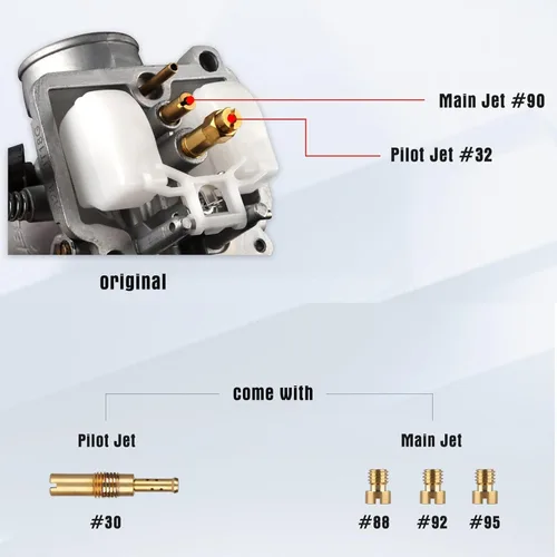 Vista 5 de NIBBI Carburador PE17mm para motor de motocicleta con brida de 80cc-100cc con jets de carburador para moto de cross, mini moto, Apollo moto