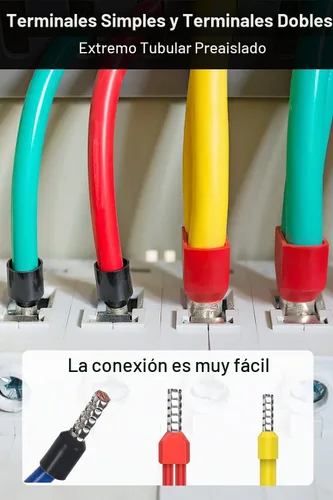 Vista 6 de Lytool Kit de herramientas de prensado de virola, alicates de alambre de doble y una línea, crimpadora de virola hexagonal y kit de conector de 1200