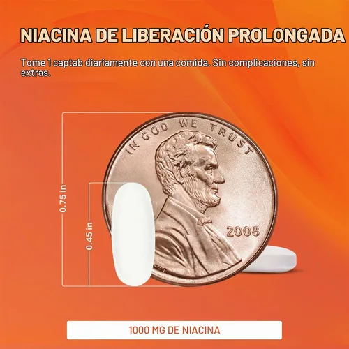 Vista 4 de Watson Rugby Labs Niacina Time Release 1000mg 100ct