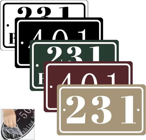 Vista 13 de Letrero de dirección personalizado para casa, placa de aluminio para número de casa, letrero de dirección horizontal, números de casa reflectantes