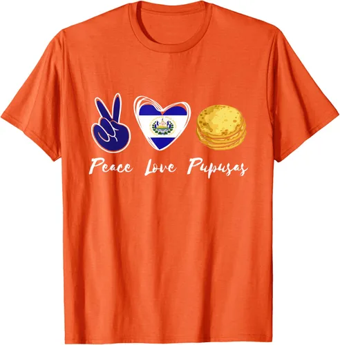 Vista 75 de Pupusas Lover Love Peace El Salvadaor Camiseta Comida Salvadoreña