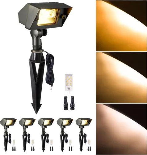 Vista 20 de Gardenreet Luz de Inundación de Latón Sólido - Iluminación de Lavado de Pared LED de Bajo Voltaje para Paisaje 12V, Impermeable IP65 para Exterior
