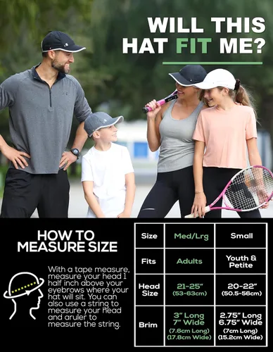 Vista 5 de SAAKA Sombrero deportivo Featherlight. Ligero, de secado rápido. Gorra para correr, tenis y golf para mujeres y niñas