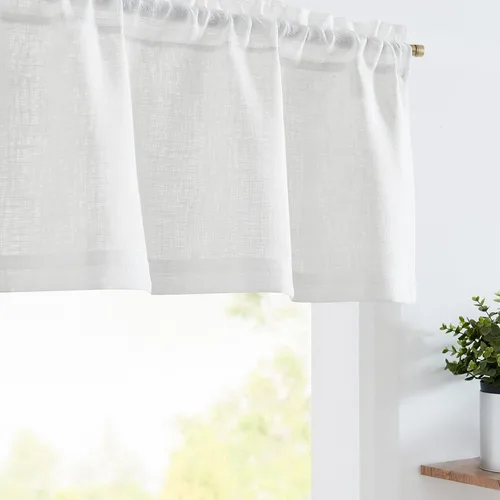Vista 29 de jinchan Cortinas de cenefa para ventanas de 16 pulgadas, coloridos mini pompones, cenefa de cocina de granja, cenefa de gasa semitransparente