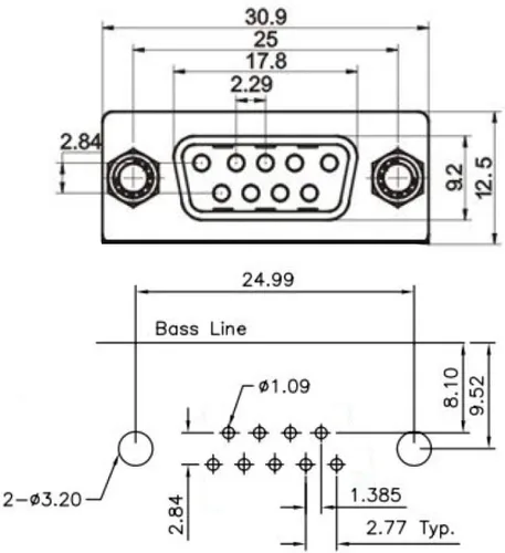 Vista 5 de 10PCS Juntas chapadas en oro DB9 RS232 D-SUB Serial Soldadura Copa