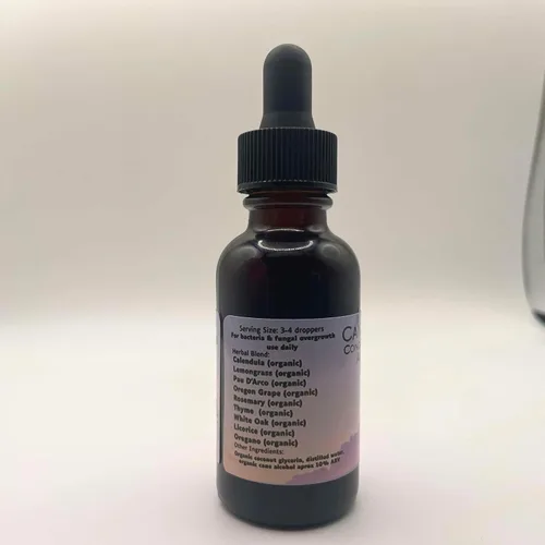 Vista 2 de Candida Cleanse Gotas de hierbas bajas en alcohol 100% orgánicas y hechas a mano Caléndula, Pau D'Arco, roble blanco y más Fórmula de 9