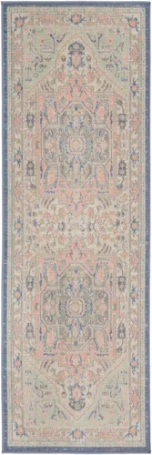 Vista 3 de Unique Loom Whitney Collection - Alfombra de área Milano (2 pies x 6 pies 1 pulgada, multiazul)