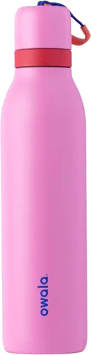 Vista 7 de Botella de agua aislada con tapa Twist de acero inoxidable Owala FreeSip con pajita para deportes y viajes, sin BPA, 24 onzas, Angel Food Cake