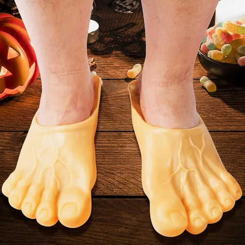 Vista 6 de Pantuflas divertidas de Halloween para pies descalzos, fundas realistas para zapatos de pies grandes, accesorios de disfraces divertidos