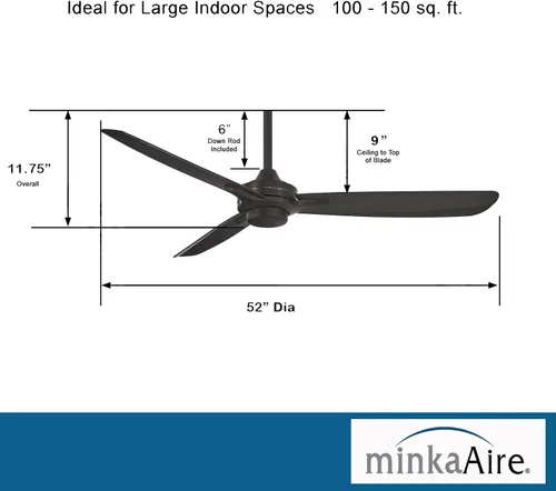 Vista 3 de Minka-Aire F727-CL Rudolph Ventilador de techo de 52 pulgadas en acabado carbón