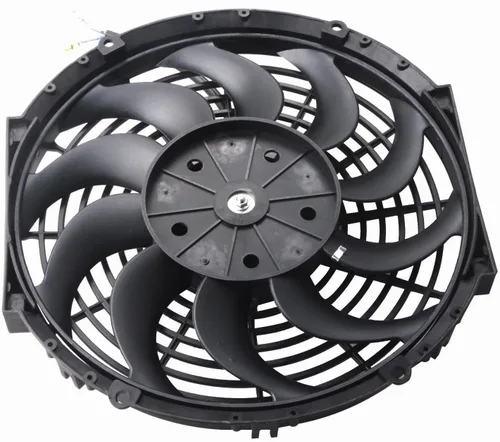 Vista 5 de suntonmoto Paquete de 2 radiadores eléctricos universales negros para ventilador delgado de empuje/tracción de 12 V + kit de montaje