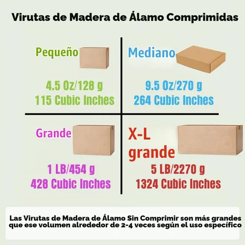 Vista 6 de 4.5 oz de madera de álamo natural Excelsior color natural y olor