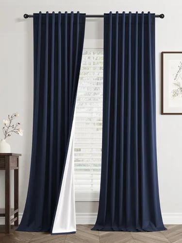 Vista 47 de Jowels - Cortinas opacas con pestaña trasera color beige cálido de 84 pulgadas de largo, 2 paneles para sala de estar y dormitorio, color beige