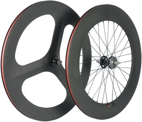 Vista 2 de Supereteam Juego de ruedas fijas delanteras de 3.465 in con ruedas de carbono 700c Clincher