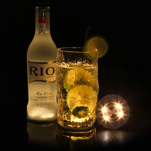 Vista 4 de Posavasos LED, calcomanías, luces LED para botellas, botella glorifica portavasos, botellas de licor de vino, luces LED de servicio de bar en clubes