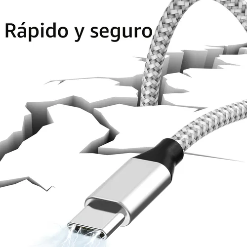 Vista 3 de Cable USB C a USB C trenzado de nailon de 60 W, 3/3/6/6/10 pies, USB tipo C