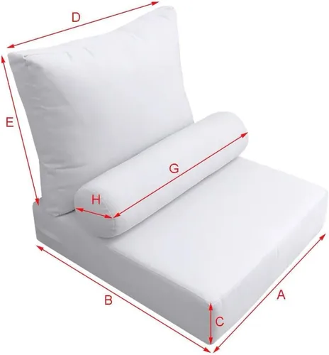 Vista 7 de 24 x 26 x 6 tuberías de ajuste medio al aire libre asiento profundo respaldo apoyo cubierta solamente-AD005
