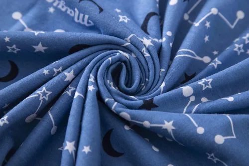 Vista 5 de PNAEONG Camisón de algodón para mujer, ropa de dormir de manga corta, camisa casual con estampado, vestido de dormir