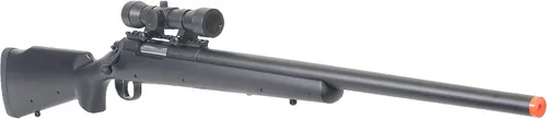 Vista 3 de BBTac Paquete de pistola de Airsoft – American Sniper – Potente rifle de francotirador de primavera, escopeta y pellets BB, ideal