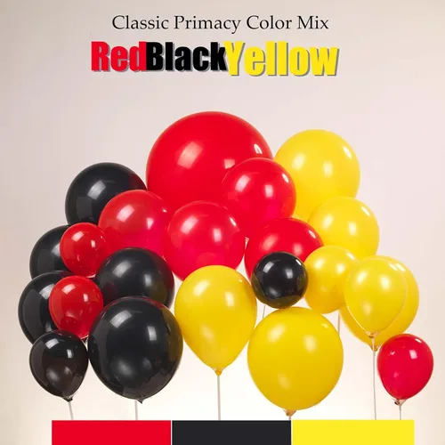 Vista 3 de Kit de arco de globos de atrapasueños de monstruos, 154 unidades, decoración de fiesta roja, amarilla y negra, con rayo y globos de papel
