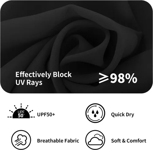 Vista 5 de QBK Camiseta de natación de manga larga para niños, protección solar UV, protección contra erupciones, UPF50+, traje de baño de surf para niños