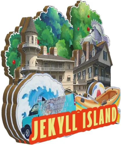 Vista 2 de Jekyll Island Georgia USA - Imán de madera para nevera, monumentos 3D, recuerdos coleccionables, decoración hecha a mano -2663