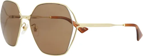 Vista 2 de Gucci Gafas de sol para mujer 2.480in, Dorado, café y dorado.