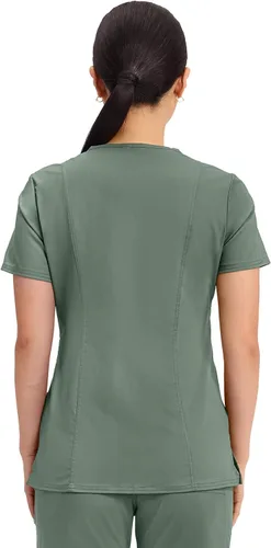 Vista 3 de Workwear Revolution WW610 - Ropa quirúrgica con estilo cruzado falso para mujer, elástica, suave y de fácil cuidado